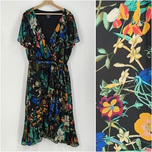 Michel Studio Floral Chiffon Dress